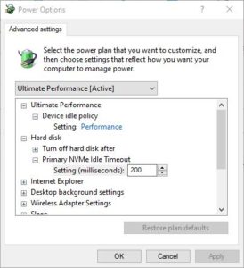 Primary nvme idle timeout что это