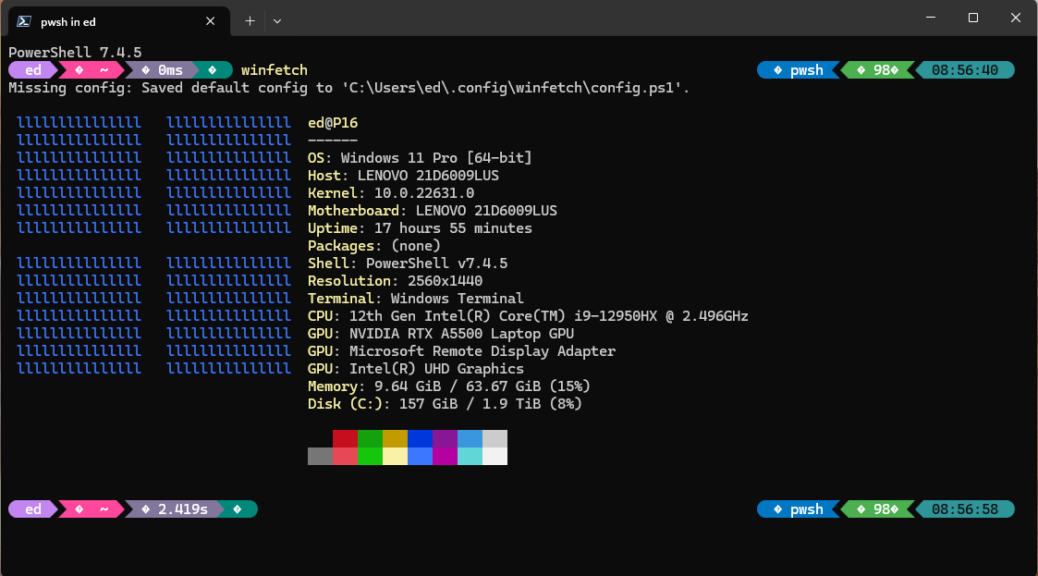 Restored P16 Needs PowerShell Catch-up