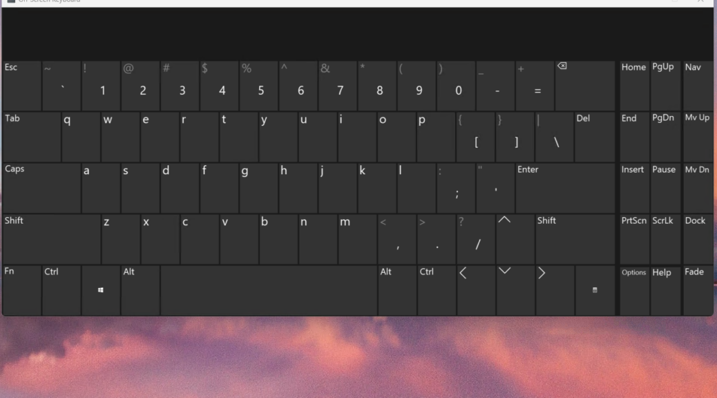 Onscreen Keyboard Lacks Copilot Key