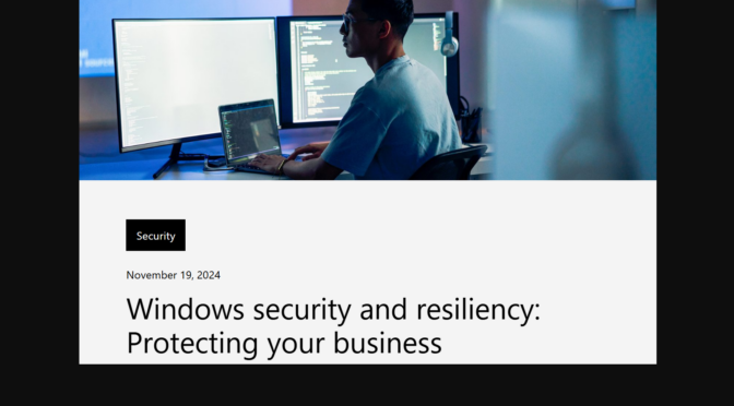 Windows Resiliency Initiative Includes Quick Machine Recovery