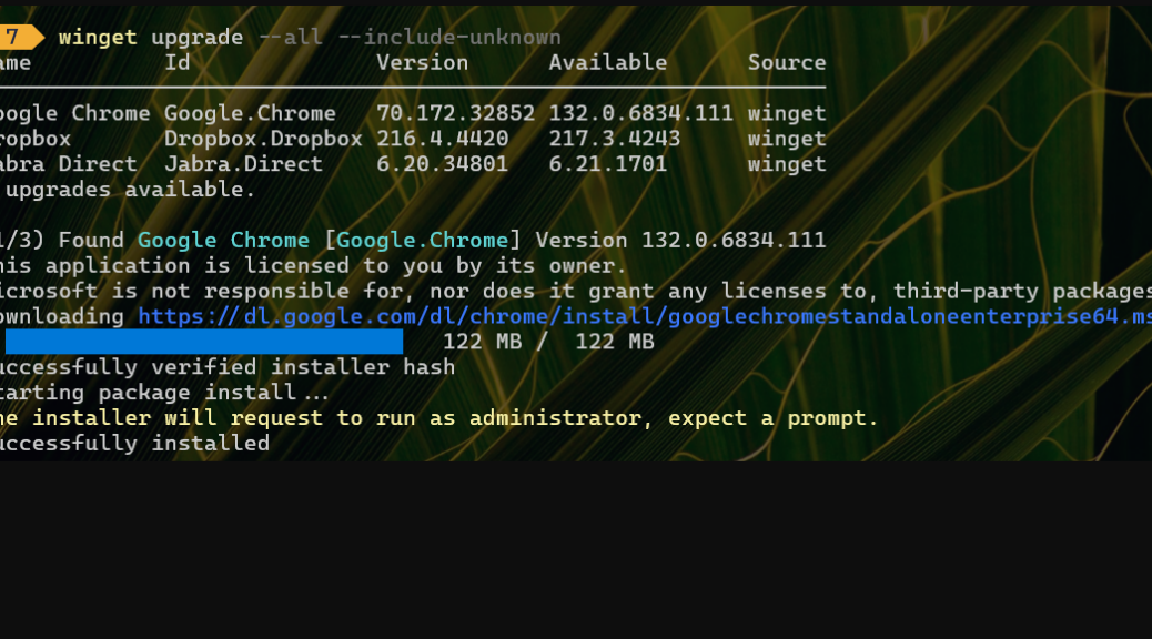 WinGet Boosts Chrome Update Capability