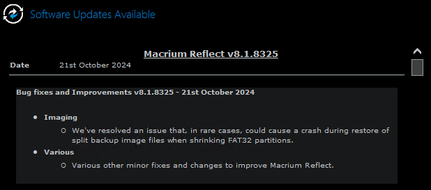 Free Macrium Update Conundrum