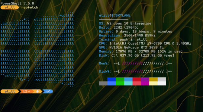 Bringing Neofetch Aboard via WinGet